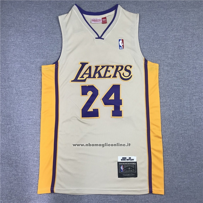 Maglia Los Angeles Lakers Kobe Bryant #24 Hardwood Classics 2008-2009 Bianco